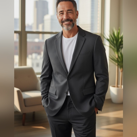 Banana Republic Other - Banana Republic 46R Gray Wool blend Suit Jacket Tailored Slim Fit Made in Egypt